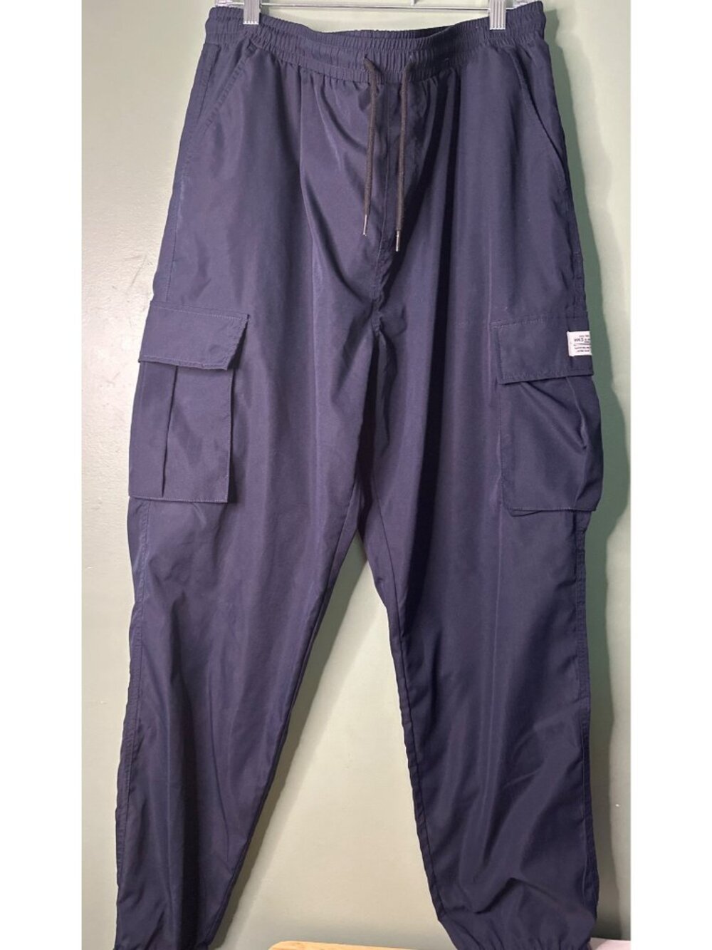 HKS 1980 by Boris Men's Cargo Jogger Pants Size 42 Navy Streetwear Utility